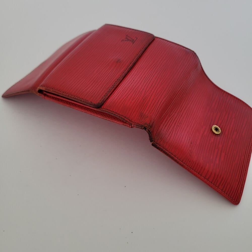Louis Vuitton Vintage‎ 2002 Epi Leather Wallet Red Medium Trifold Elise Retro - Picture 8 of 16